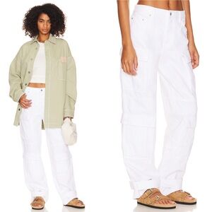 GRLFRND White Straight Leg Jeans